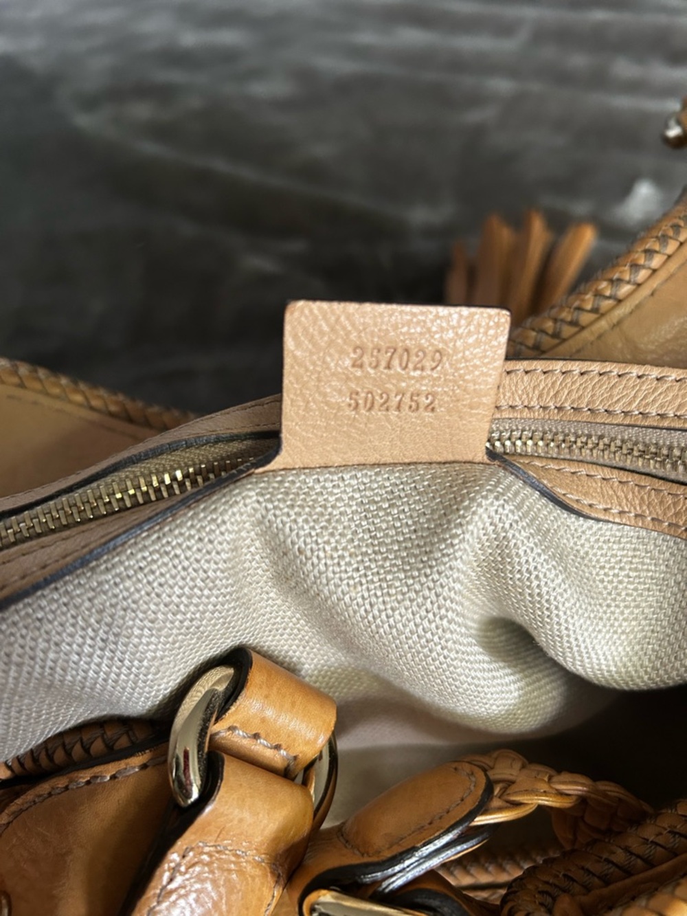 Gucci Camel Leather Tassel Shoulder Bag - Picture 6 of 16